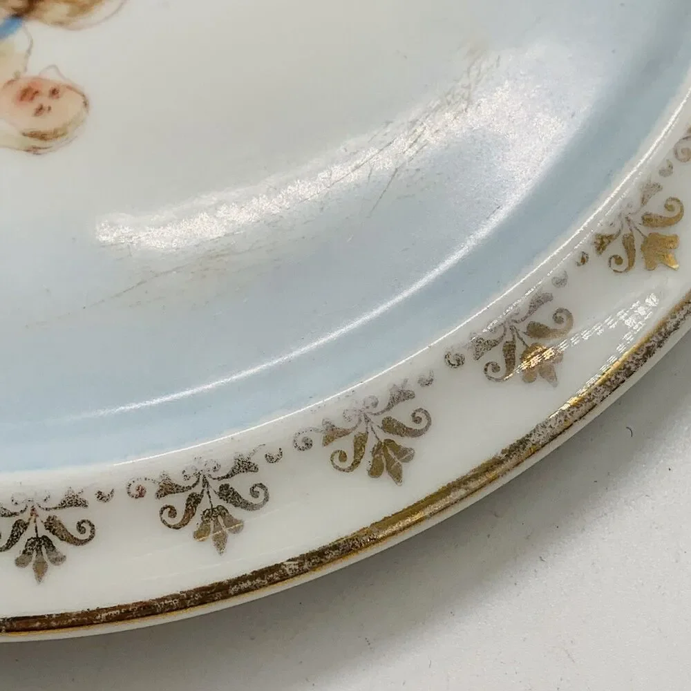 ANTIQUE KPM GERMANY Porcelain Teapot Stand Trivet Ladies 6.75 in